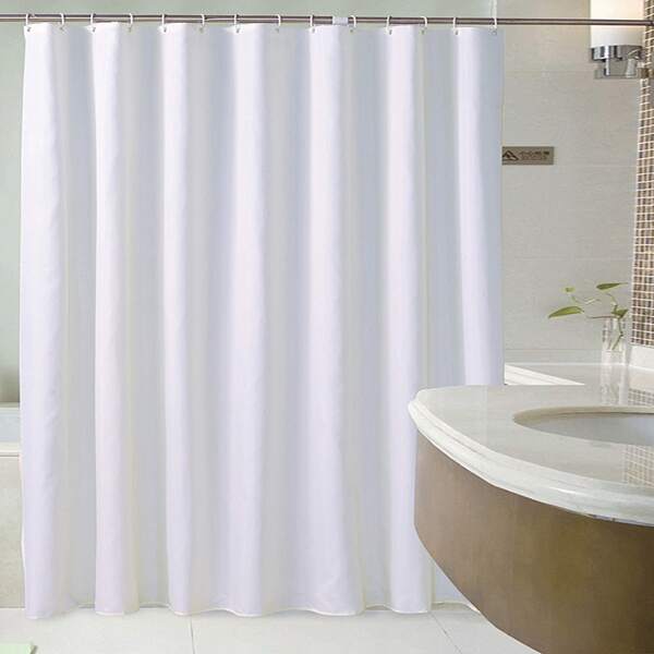 

Solid Color Water Proof Shower Curtain, White