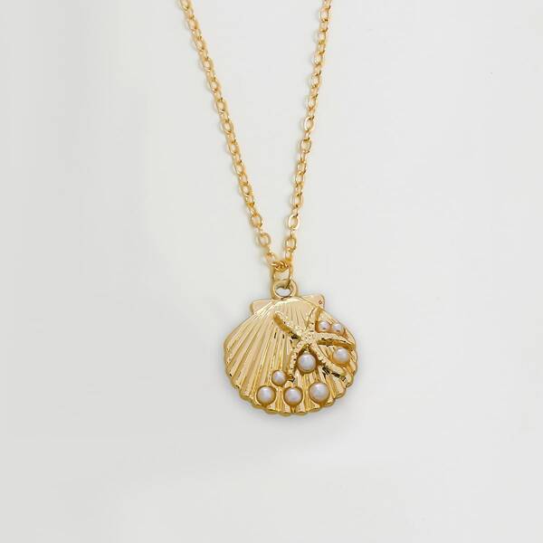 

Shell Charm Necklace, Gold