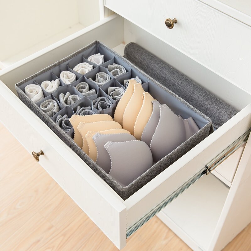 

1pc Underwear Storage Box, Grey