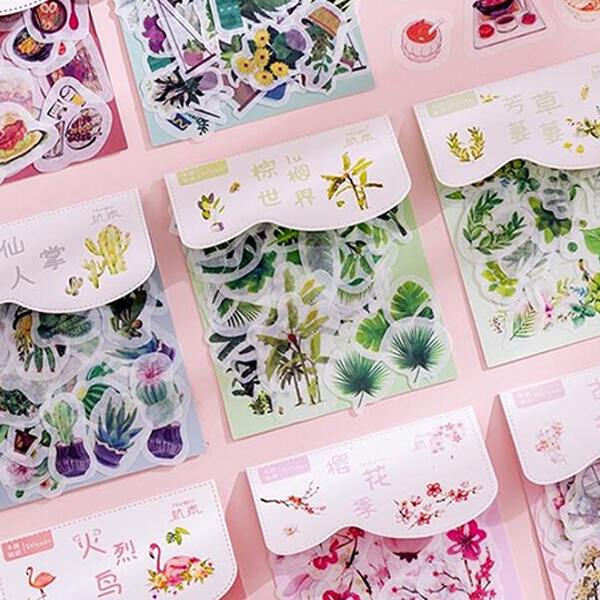 

1pack Plant Print Random Sticker, Multicolor