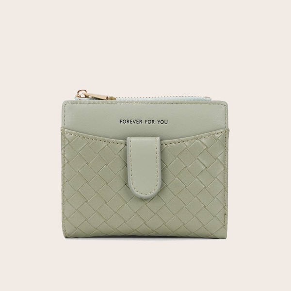 

Braided Embossed Small Purse, Mint green
