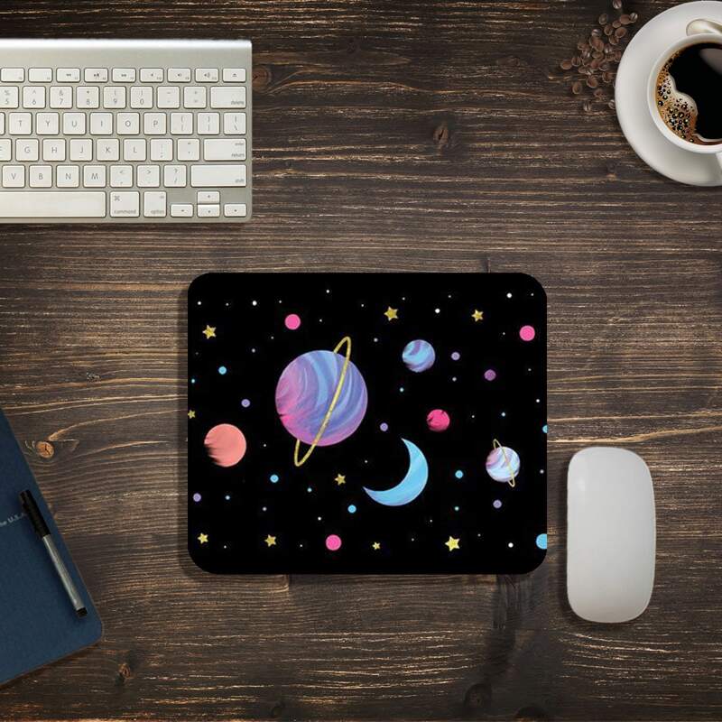 

Cartoon Planet Mouse Pad, Black