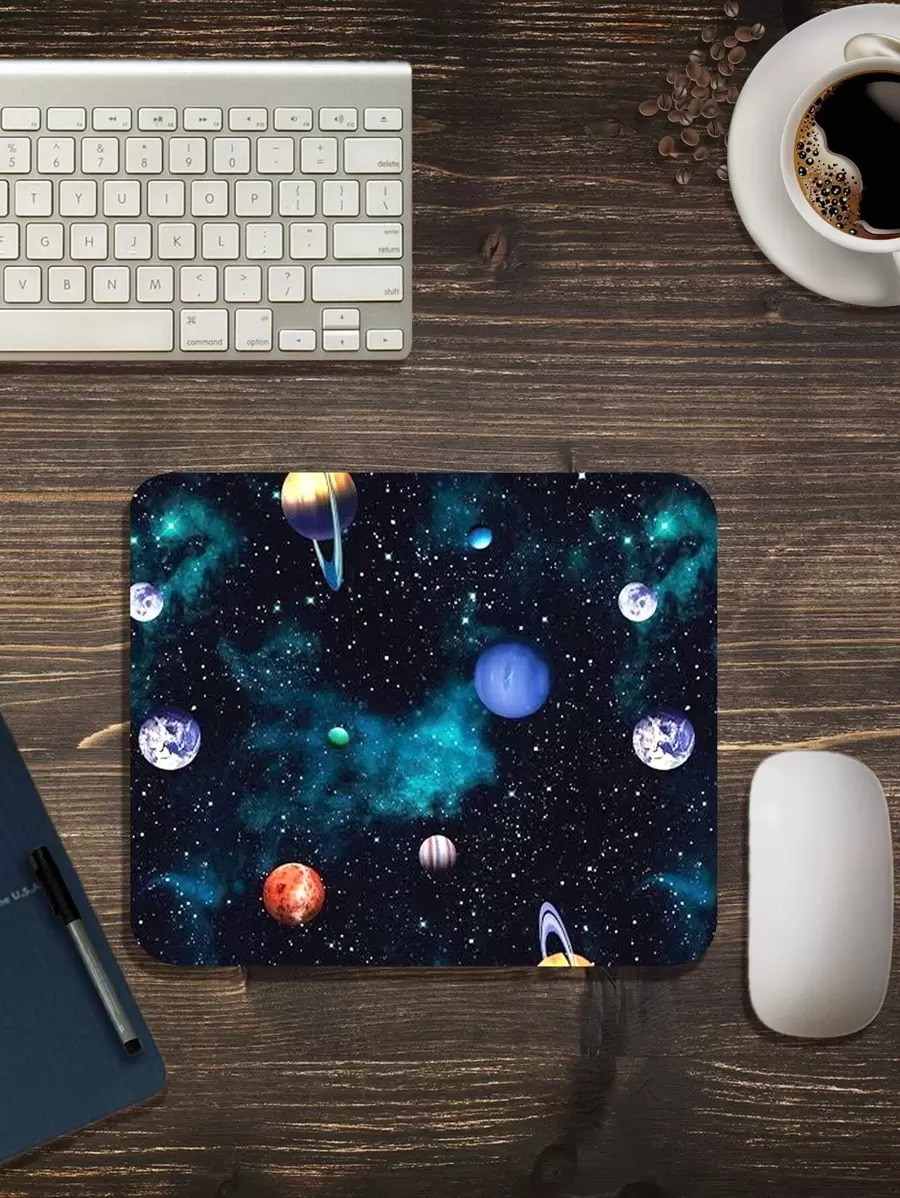 Planet Pattern Mouse Pad - Multicolor - View 1