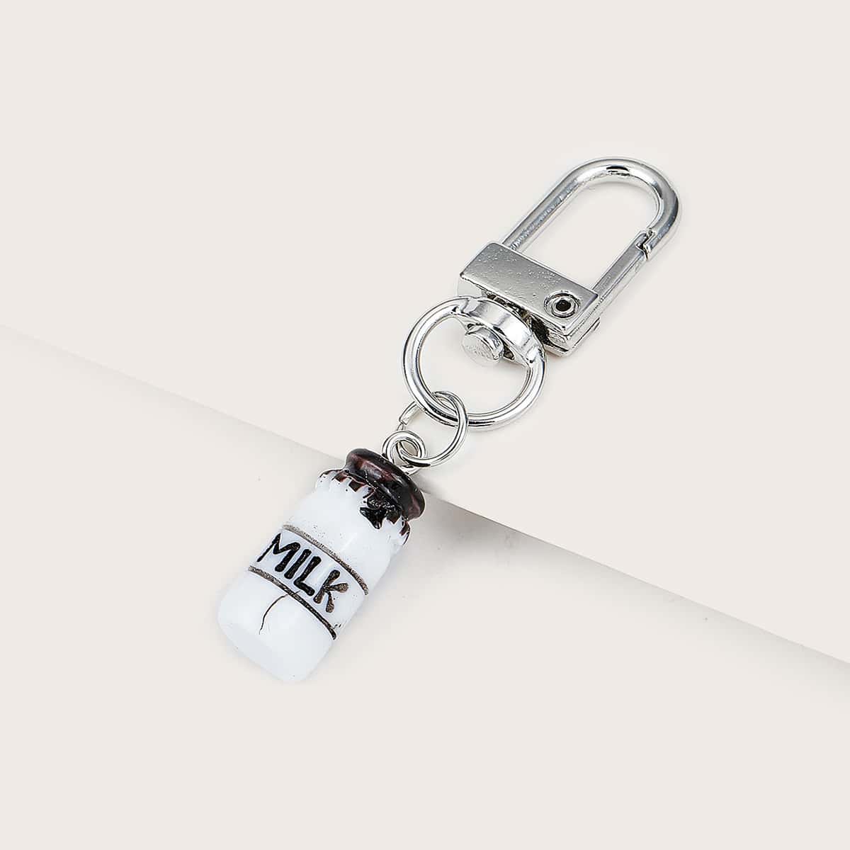 

Milk Bottle Bag Charm, White