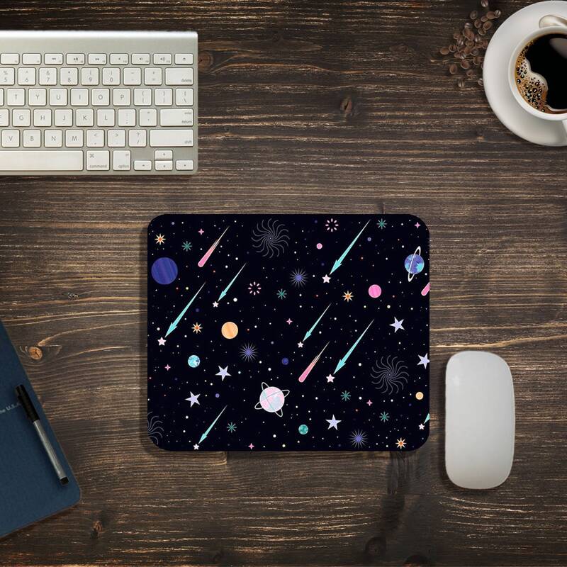 

Planet Pattern Mouse Pad, Black