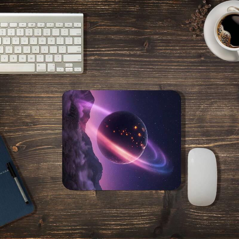 

Planet Pattern Mouse Pad, Purple
