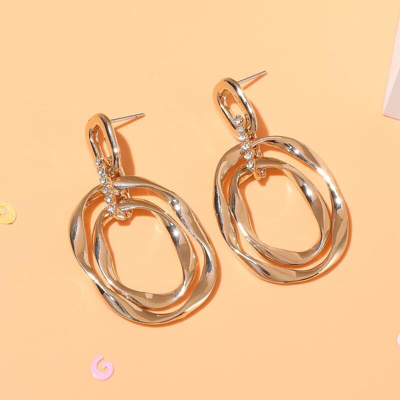 

Geo Drop Earrings, Gold