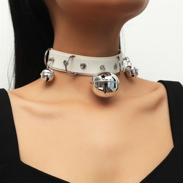 

Bell Charm Choker, White