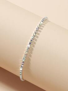 Vòng tay đàn hồi rhinestone - Bạc - Xem 2