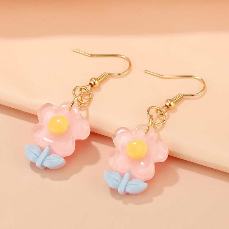 

Flower Drop Earrings, Multicolor