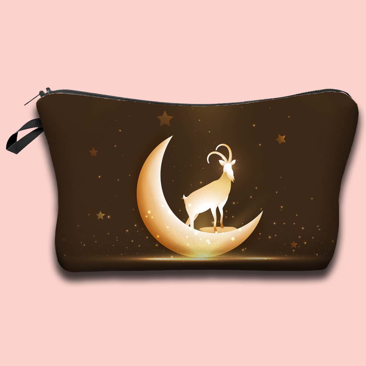 

Moon Pattern Zipper Makeup Bag, Yellow