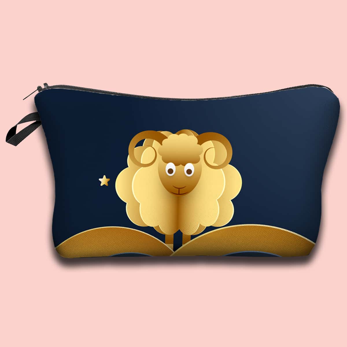 

Sheep Print Zipper Makeup Bag, Multicolor
