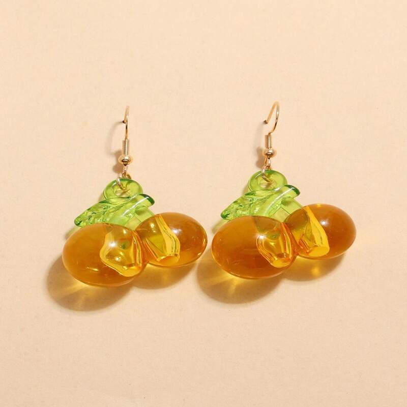 

Cherry Drop Earrings, Orange
