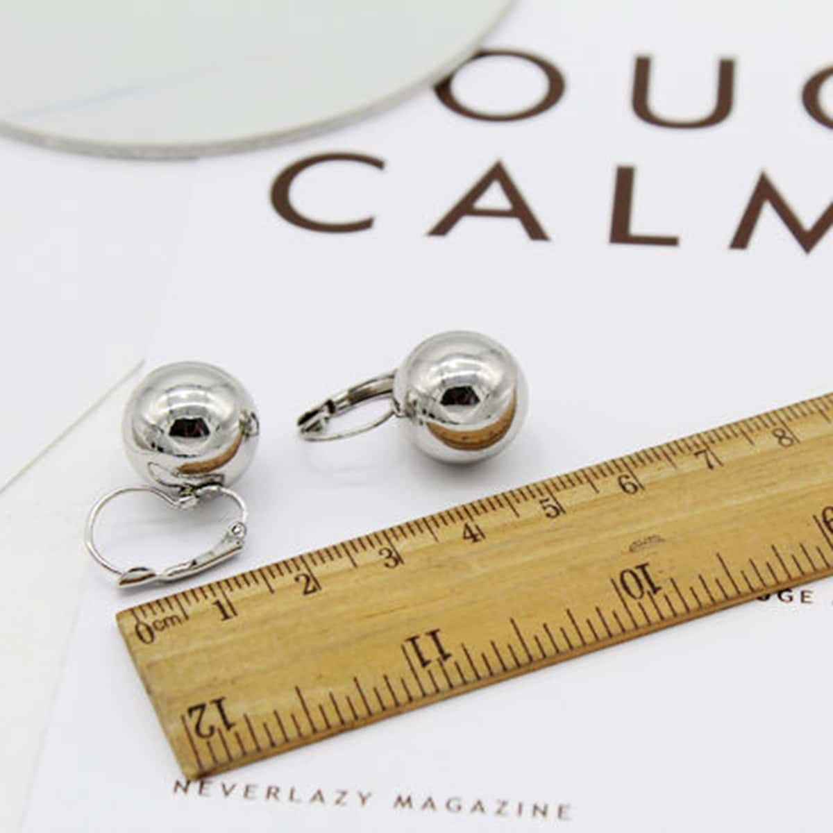 

Ball Drop Earrings, Silver