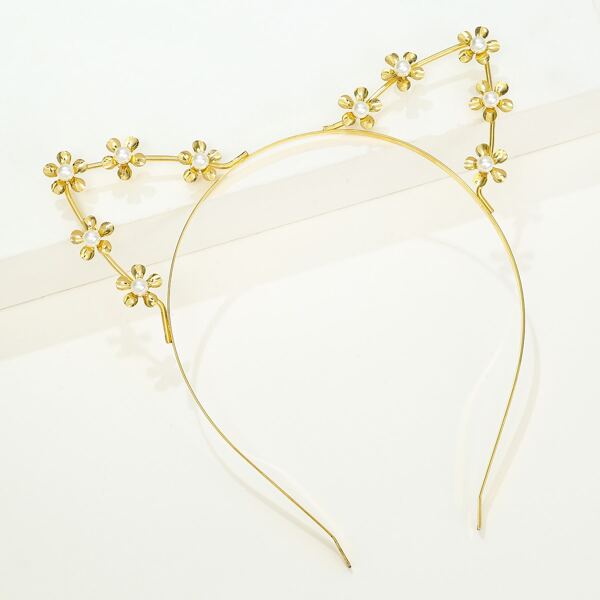 

Faux Pearl Decor Hair Hoop, Gold