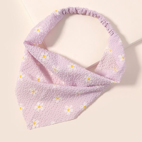 

Flower Print Hair Band, Lilac purple