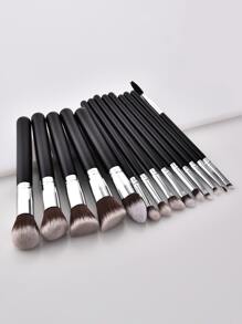 Juego de 14 piezas de brochas de maquillaje profesionales negras y plateadas de Findcolor, que incluye brocha para polvo, brocha de doble punta, brocha para sombra de ojos pequeña y grande, brocha para cejas, brocha para rubor en polvo, etc. Juego de herramientas cosméticas, perfecto para regalo, juego de brochas, kit de brochas de maquillaje, juego completo de maquillaje, juego de brochas de maquillaje, kit de maquillaje completo, juego de brochas, juego de brochas de maquillaje, juego de regalo de maquillaje, set - Negro - Ver 4