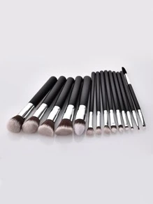 Juego de 14 piezas de brochas de maquillaje profesionales negras y plateadas de Findcolor, que incluye brocha para polvo, brocha de doble punta, brocha para sombra de ojos pequeña y grande, brocha para cejas, brocha para rubor en polvo, etc. Juego de herramientas cosméticas, perfecto para regalo, juego de brochas, kit de brochas de maquillaje, juego completo de maquillaje, juego de brochas de maquillaje, kit de maquillaje completo, juego de brochas, juego de brochas de maquillaje, juego de regalo de maquillaje, set - Negro - Ver 5