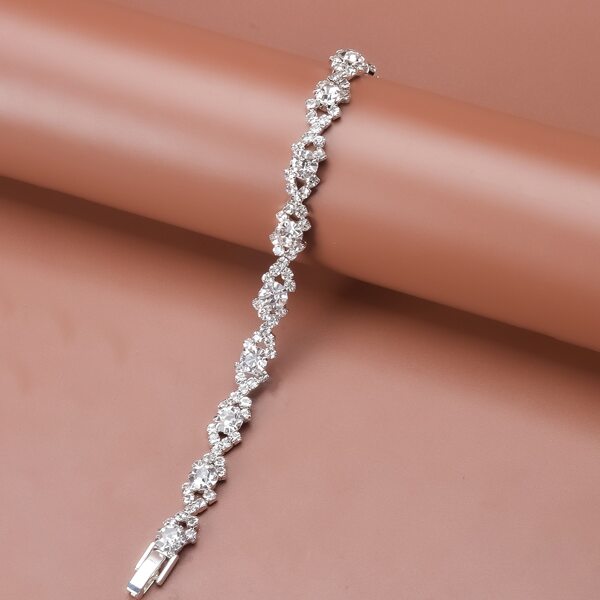 

Rhinestone Decor Bracelet, Silver