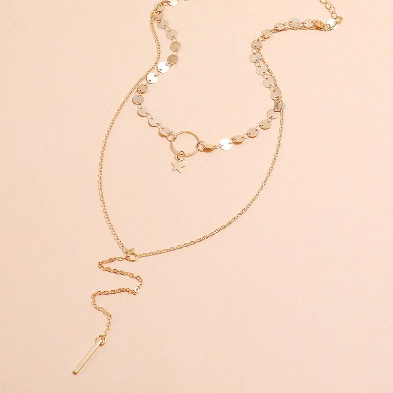

Star & Geo Layered Necklace, Gold