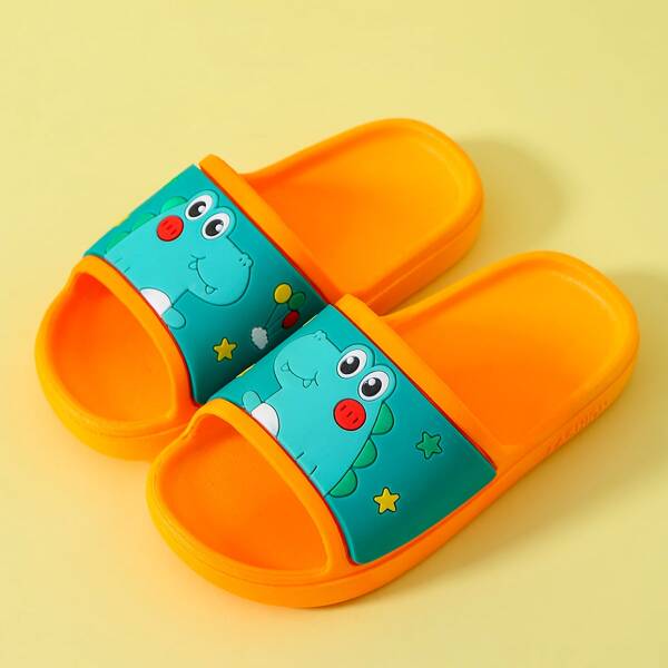 

Toddler Boys Cartoon Graphic Slides, Green