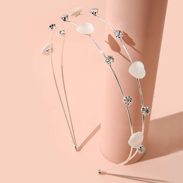 

Girls Rhinestone Decor Hair Hoop, Silver
