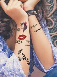 2sheets Butterfly Pattern Tattoo Sticker - Multicolor - View 2