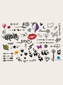 2sheets Butterfly Pattern Tattoo Sticker - Multicolor - View 6