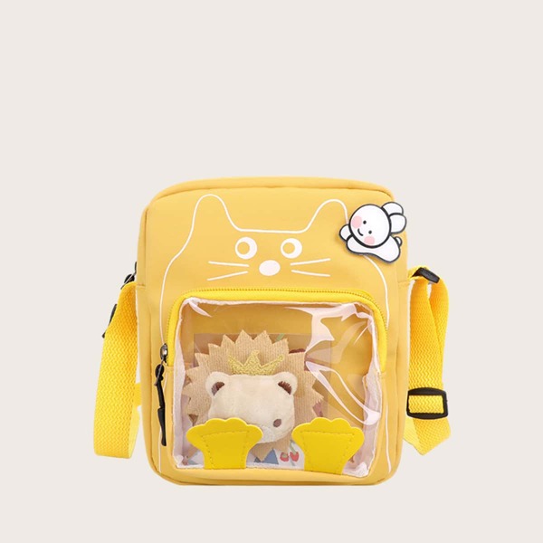 

Kids Cartoon Lion Decor Crossbody Bag, Yellow