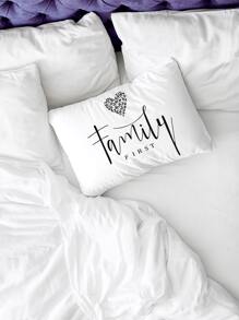 Funda De Almohada Lumbar Gráfica Con Eslogan, Funda De Cojín, Sin Relleno, Para Sofá/sala De Estar