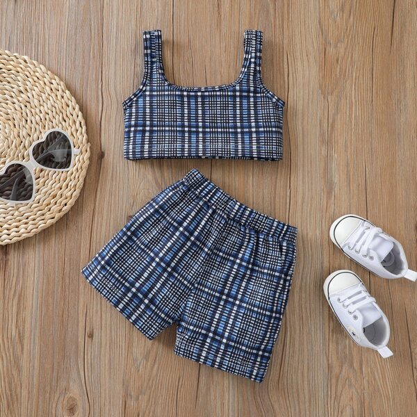 

Baby Girl Plaid Tank Top & Shorts, Multicolor