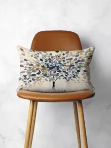 Tree Print Lumbar Pillow Cover, Modern Throw Pillow Case, Pillow Insert Not Include, For Sofa, Living Room - Multicolor - View 7