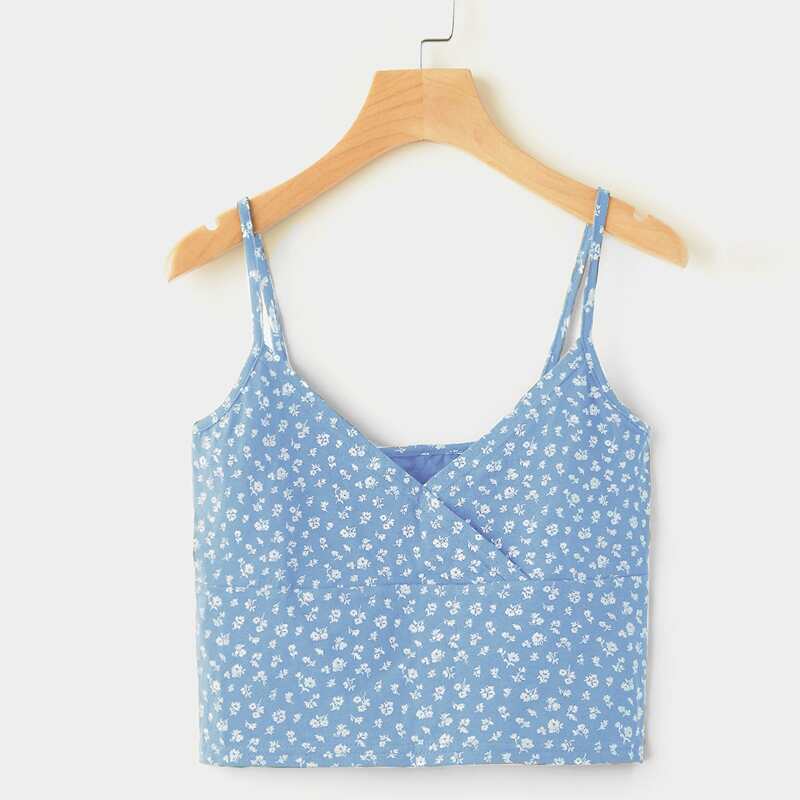 

Ditsy Floral Crop Cami, Baby blue
