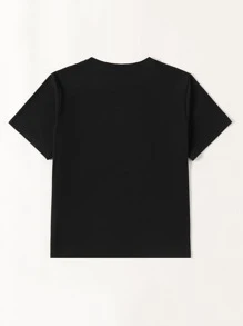 Camiseta con estampado de dibujos animados - Negro - Ver 2