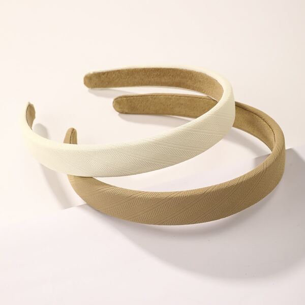 

2pcs Solid Hair Hoop, Multicolor
