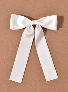 Bow Hair Clip Casual For Daily Use For Girls Hairstyles Casual - White - View 2