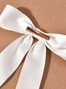 Bow Hair Clip Casual For Daily Use For Girls Hairstyles Casual - White - View 4