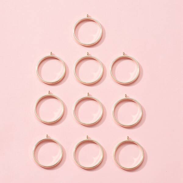 

10pcs Round DIY Jewelry Accessory, Gold