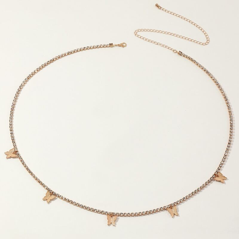 

Butterfly Decor Waist Chain, Gold