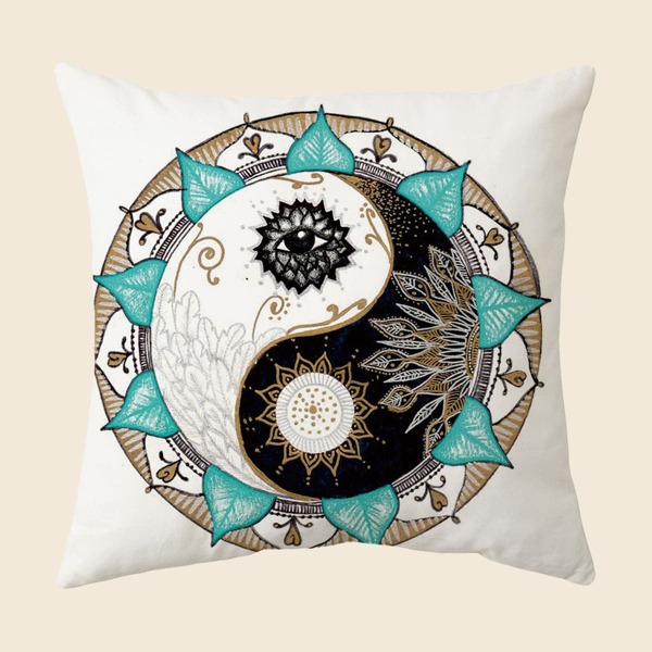 

Mandala Print Cushion Cover Without Filler, Multicolor