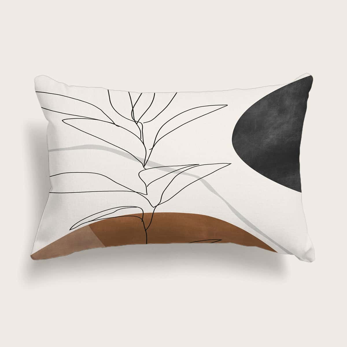 

1pc Leaf Print Cushion Cover Without Filler, Multicolor