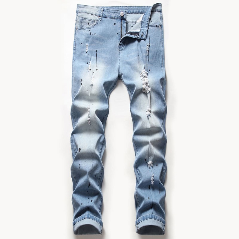 

Guys Ripped Jeans, Light wash