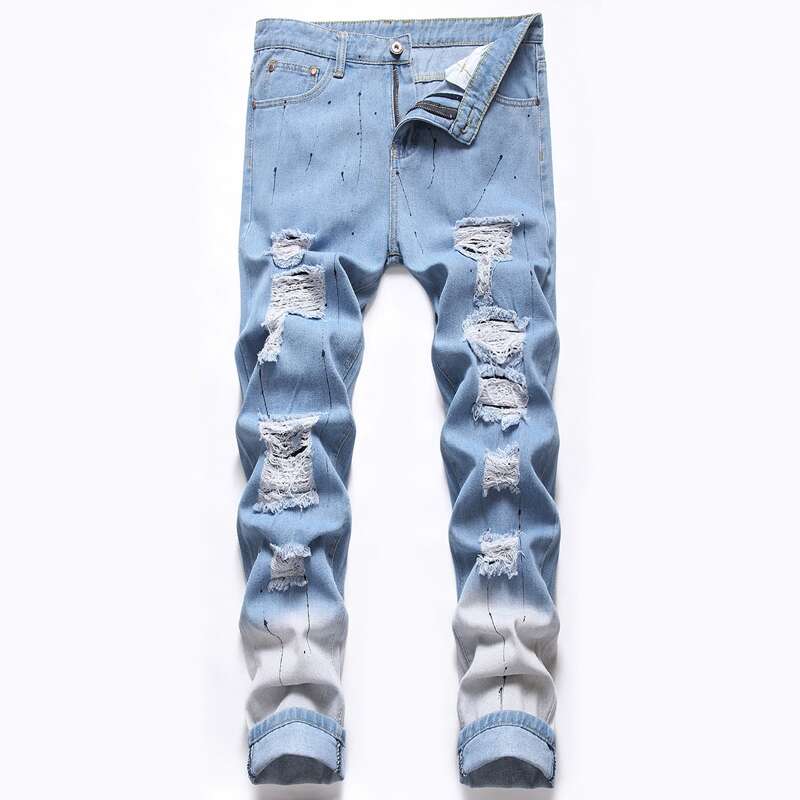 

Guys Ripped Jeans, Light wash