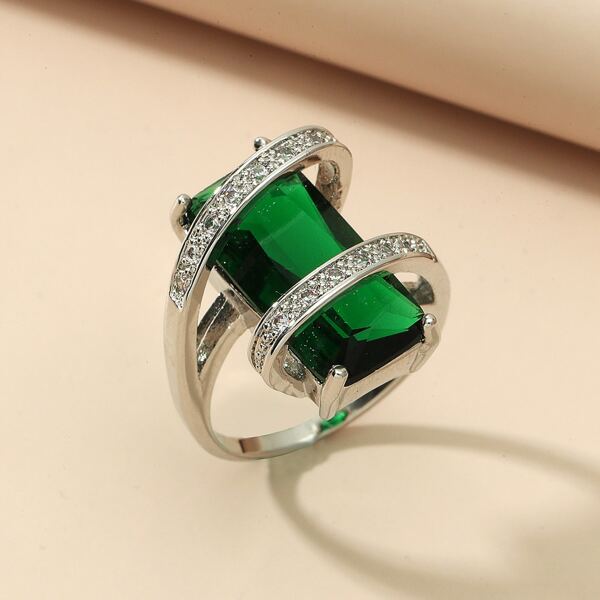 

Zircon Decor Ring, Green