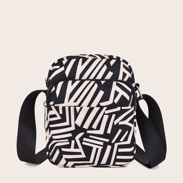 

Men Two Tone Crossbody Bag, Black and white