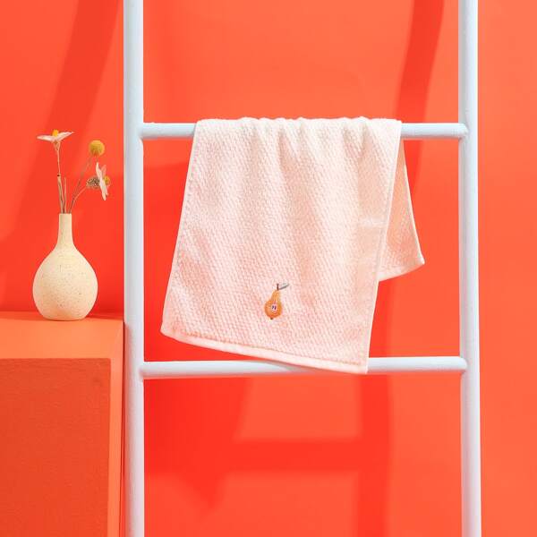 

Kids Pear Embroidery Face Towel, Beige
