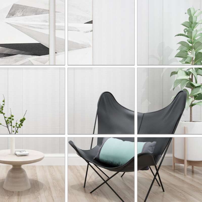 

1pc Mirror Surface Wall Sticker, Silver