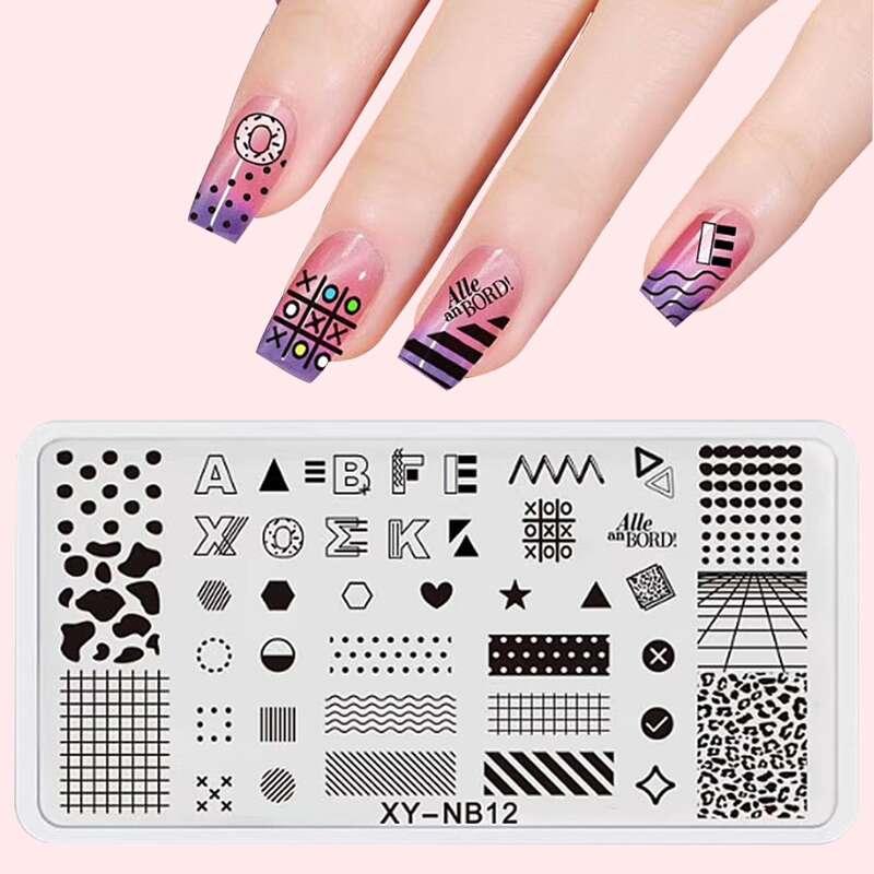 

Leopard Nail Art Template Plate, Silver