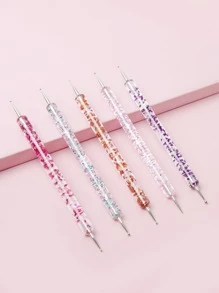 Nailart Liner Borstels ingesteld , 5st Dubbele eindes Nagel Punt Boor Pen , UV Gel Schilderen Nagel Ontwerp Penseelpen , Nagel Stippelpen Kwast Kit Nail Art-gereedschap , Dual-ended Nailart Liner Borstels , Voor Thuis Gebruiken En Professionele nagel Salon