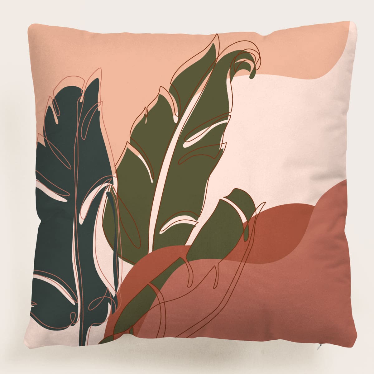 

1pc Leaf Print Pillow Cover Without Filler, Multicolor